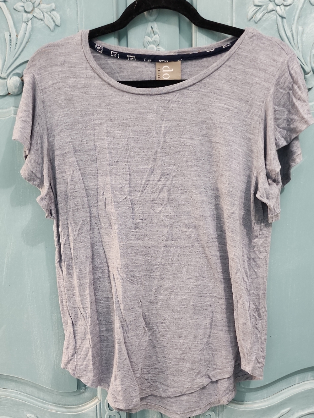 Dolan Anthropologie Blue Gray Ruffle Sleeve Tee